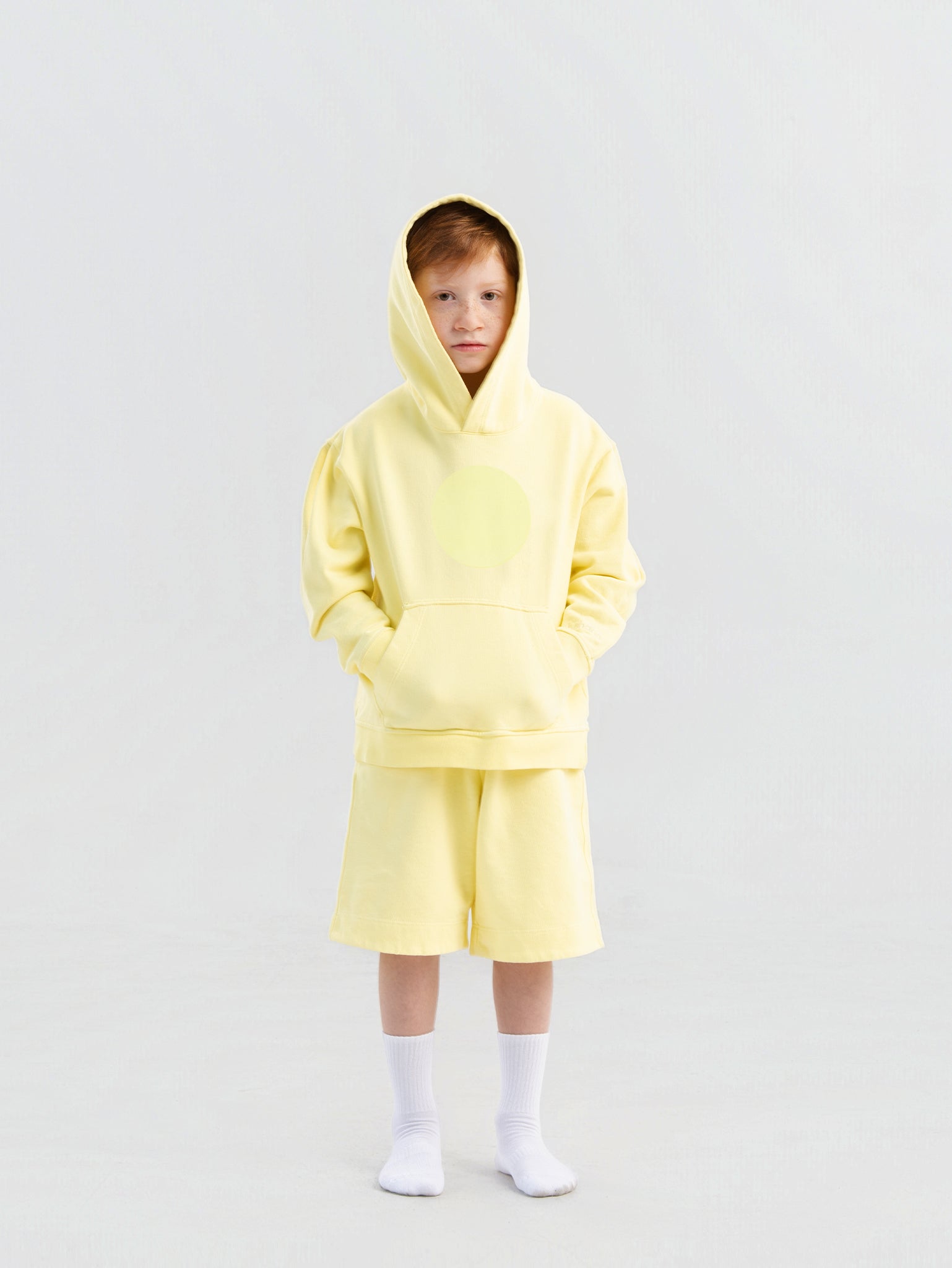 Light Yellow Organic Cotton Kids Hoodie - Customizable