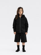 Black Organic Cotton Kids Zip-Up Jacket - Essential