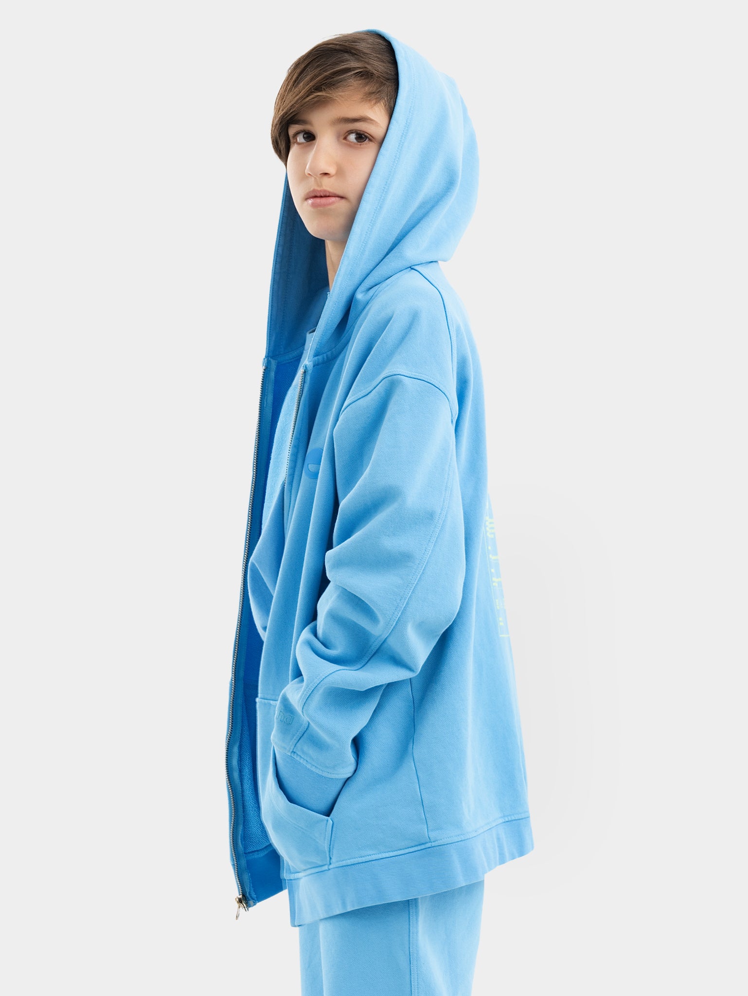 Blue Organic Cotton Kids Zip-Up Jacket - Essential