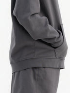 Stone Grey Organic Cotton Kids Zip-Up Jacket - Essential