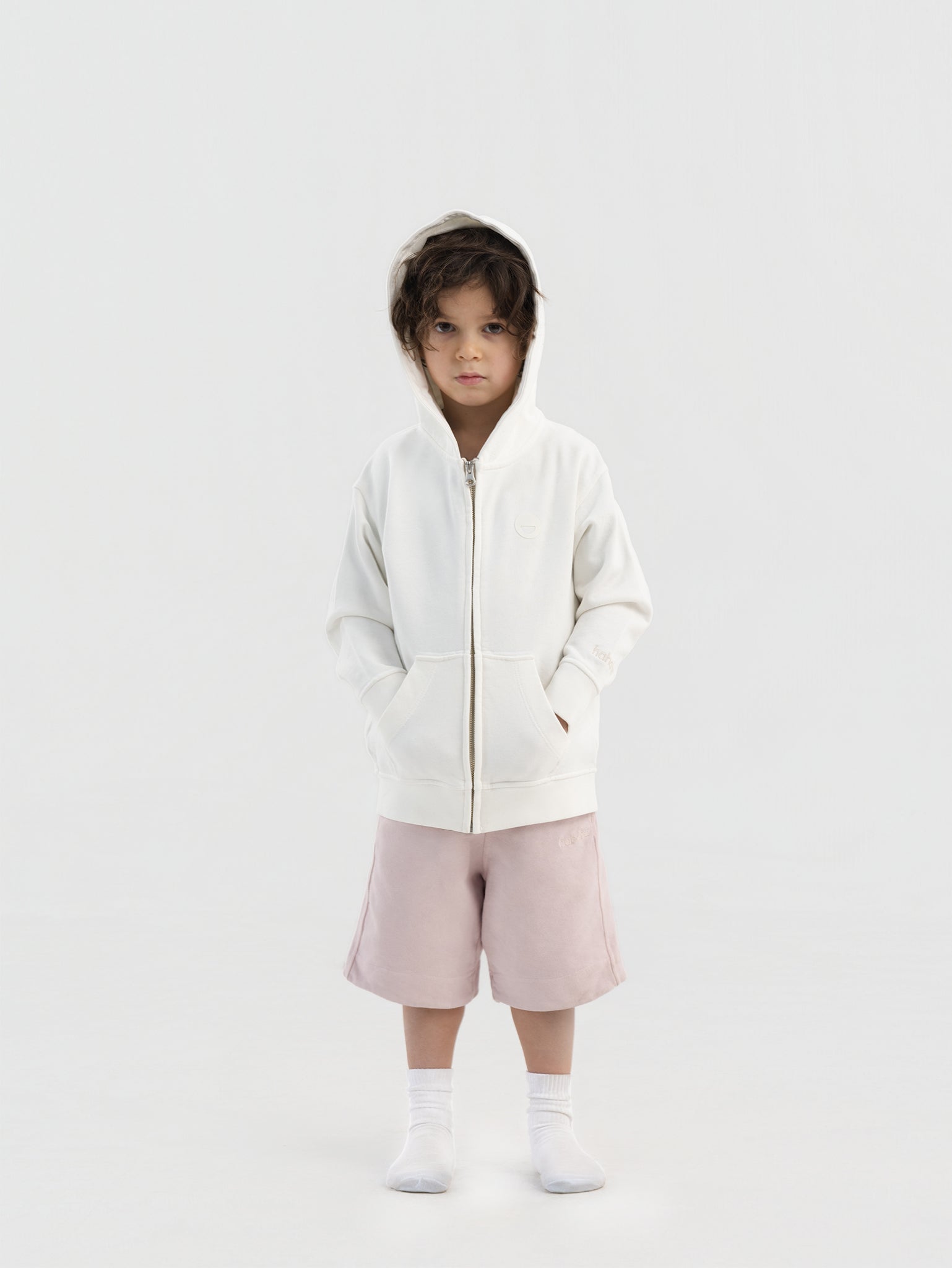 Off-White Organic Cotton Kids Zip-Up Jacket - Essential
