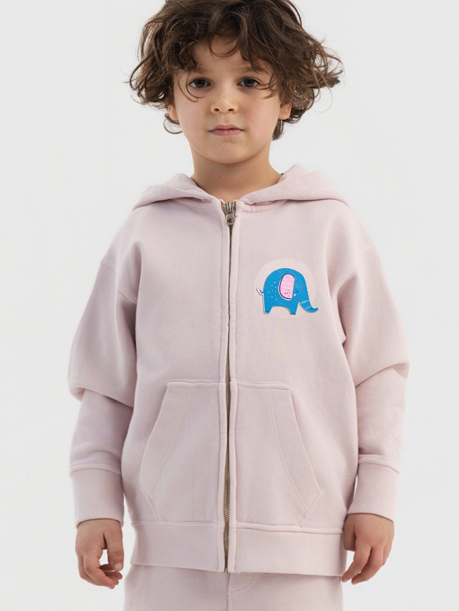 Dirty Pink Organic Cotton Kids Zip-Up Jacket - Customizable