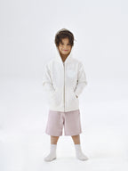 Off-White Organic Cotton Kids Zip-Up Jacket - Customizable