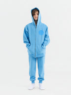 Blue Organic Cotton Kids Zip-Up Jacket - Customizable