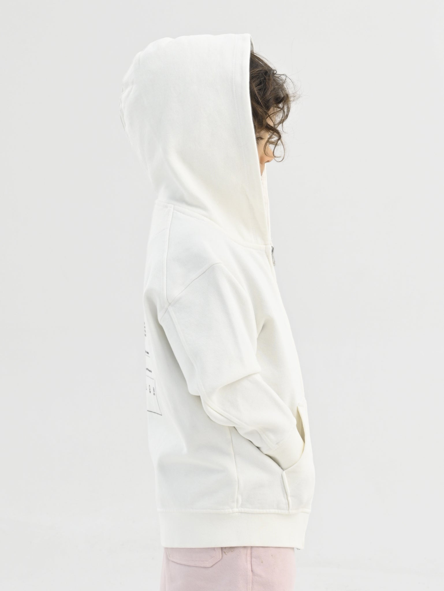 Off-White Organic Cotton Kids Zip-Up Jacket - Customizable