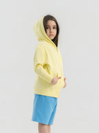 Light Yellow Organic Cotton Kids Zip-Up Jacket - Customizable