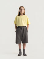 Stone Grey Organic Cotton Kids Shorts - Essential