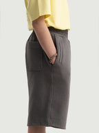 Stone Grey Organic Cotton Kids Shorts - Essential