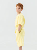 Light Yellow Organic Cotton Kids Shorts - Essential