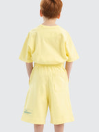 Light Yellow Organic Cotton Kids Shorts - Essential