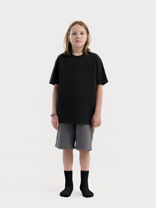 Black Organic Cotton Kids Tee - Essential