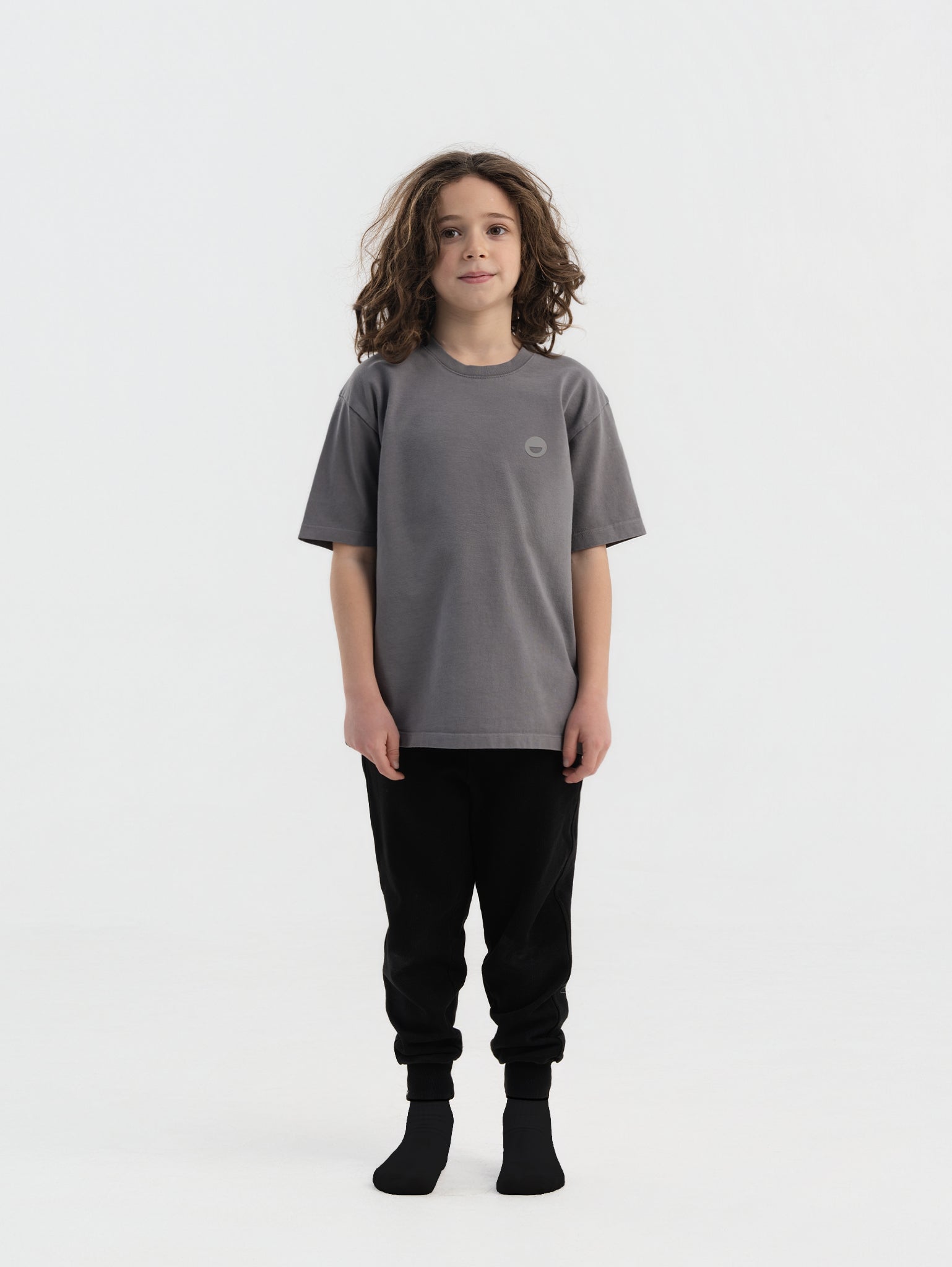 Stone Grey Organic Cotton Kids Tee - Essential