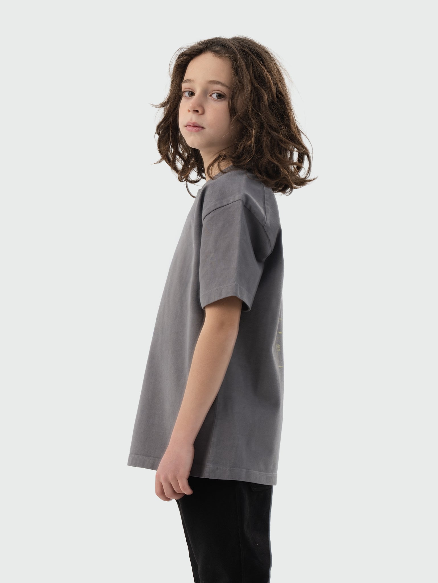 Stone Grey Organic Cotton Kids Tee - Essential