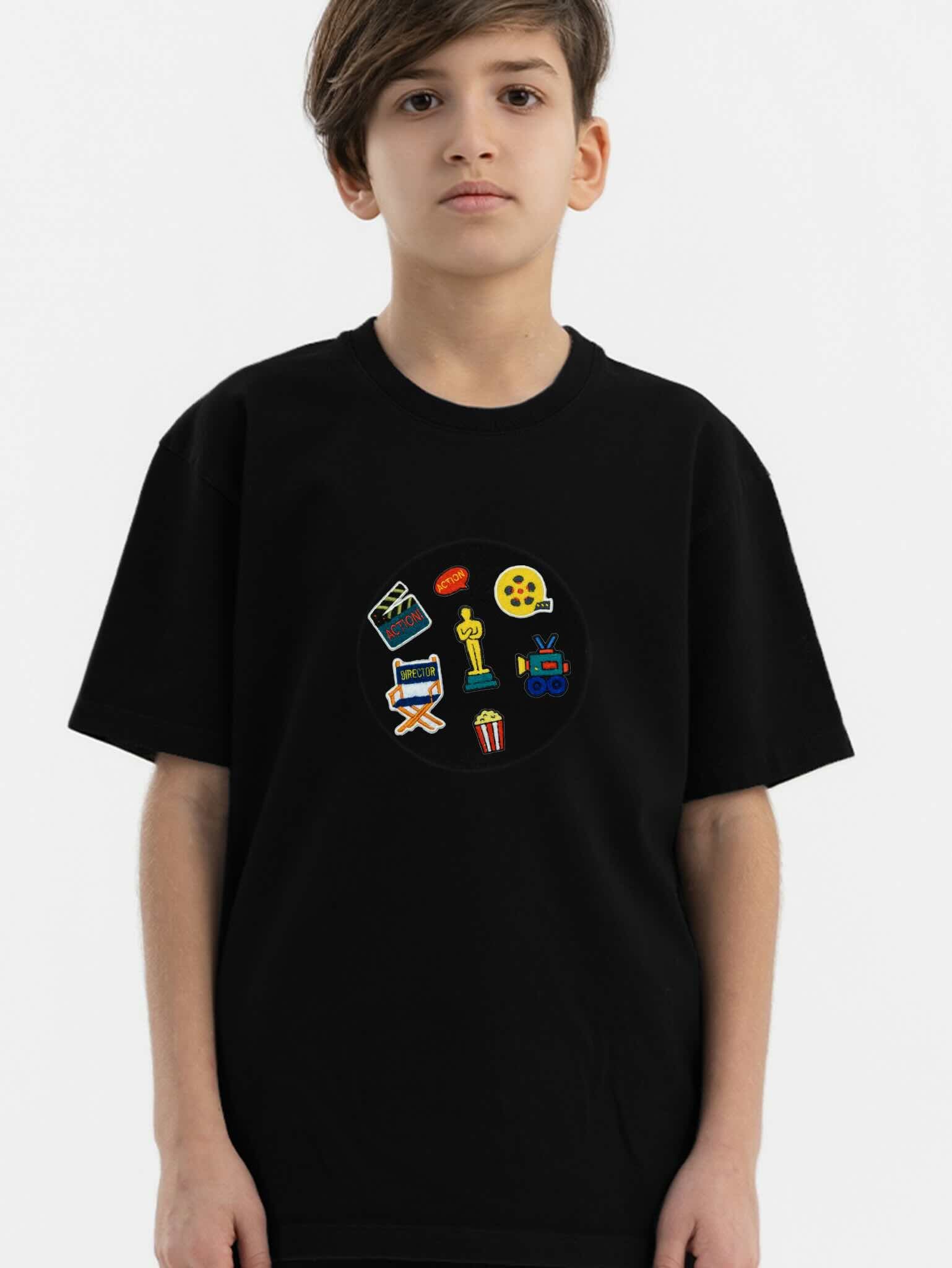 Black Organic Cotton Kids Tee - Customizable