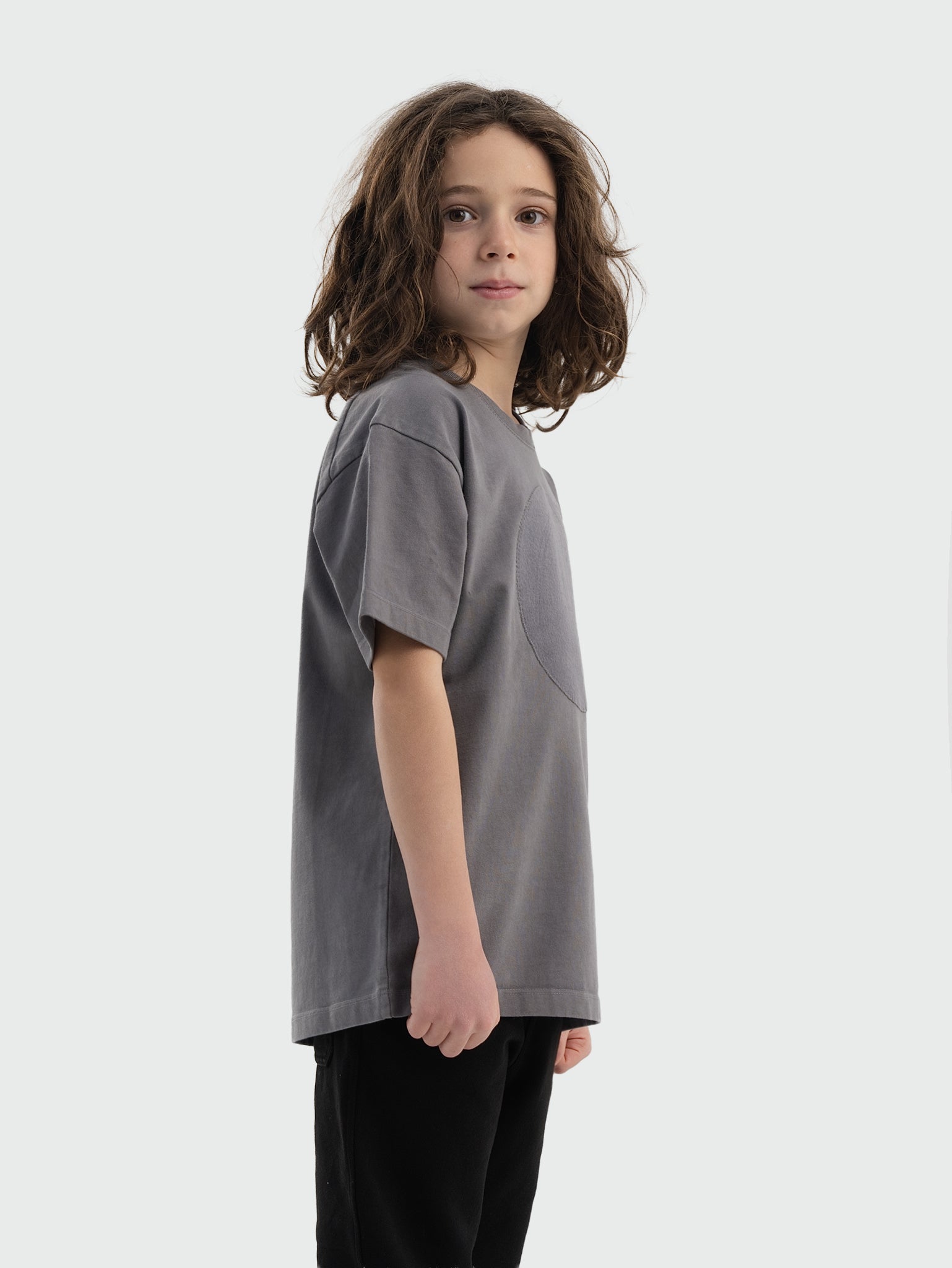 Stone Grey Organic Cotton Kids Tee - Customizable