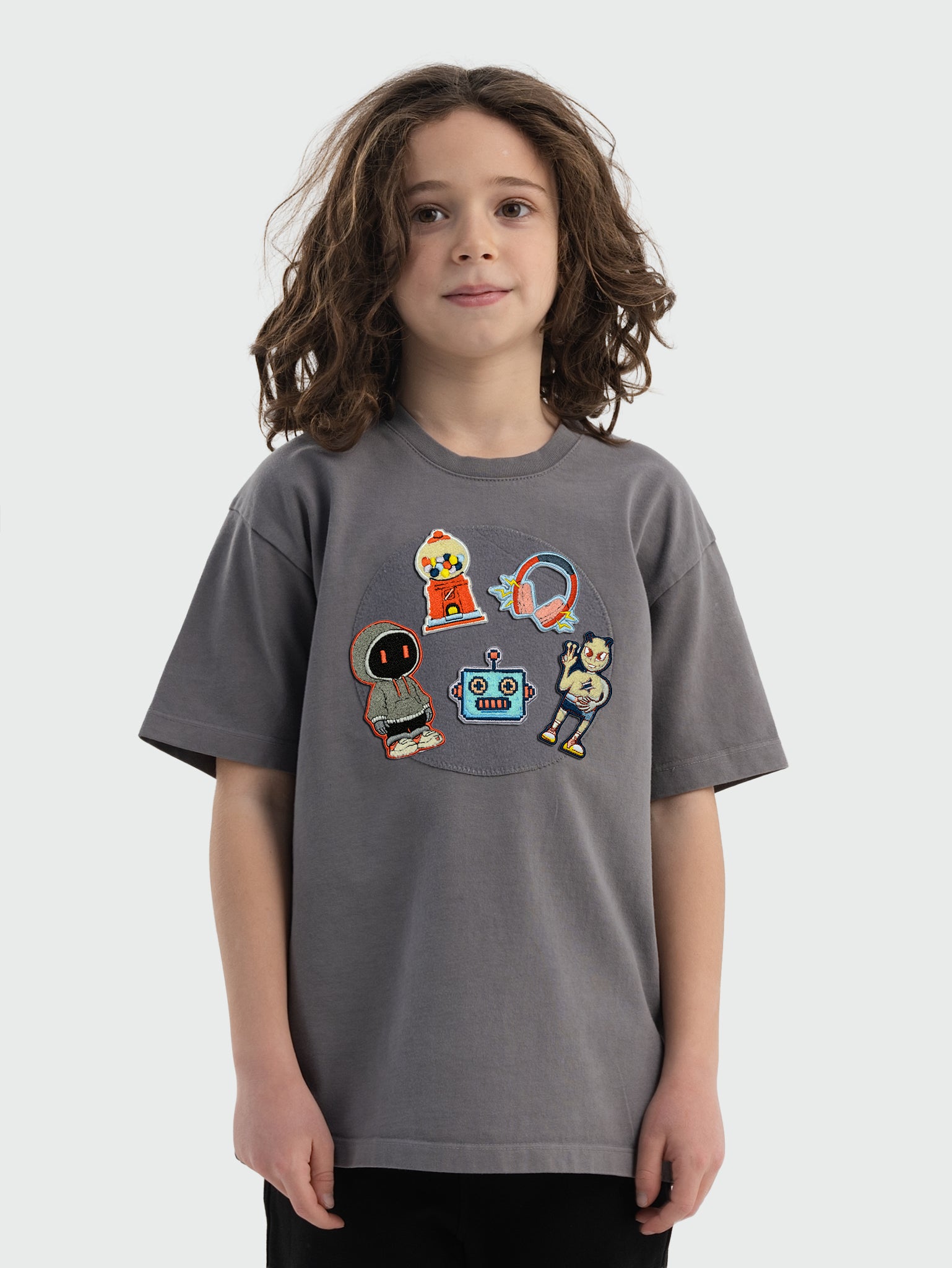 Stone Grey Organic Cotton Kids Tee - Customizable