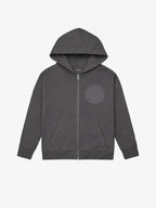 Stone Grey Organic Cotton Kids Zip-Up Jacket - Customizable