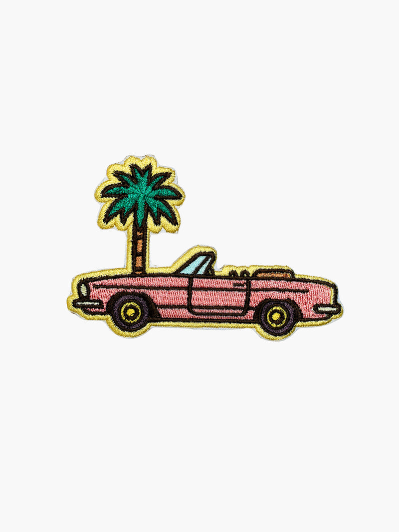 Embroidered Palm Tree Convertible patch with hook-and-loop backing