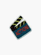 Embroidered Clapperboard patch with hook-and-loop backing