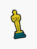 Embroidered Gold Award Statue patch with hook-and-loop backing