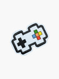 Embroidered Pixel Game Controller patch with hook-and-loop backing