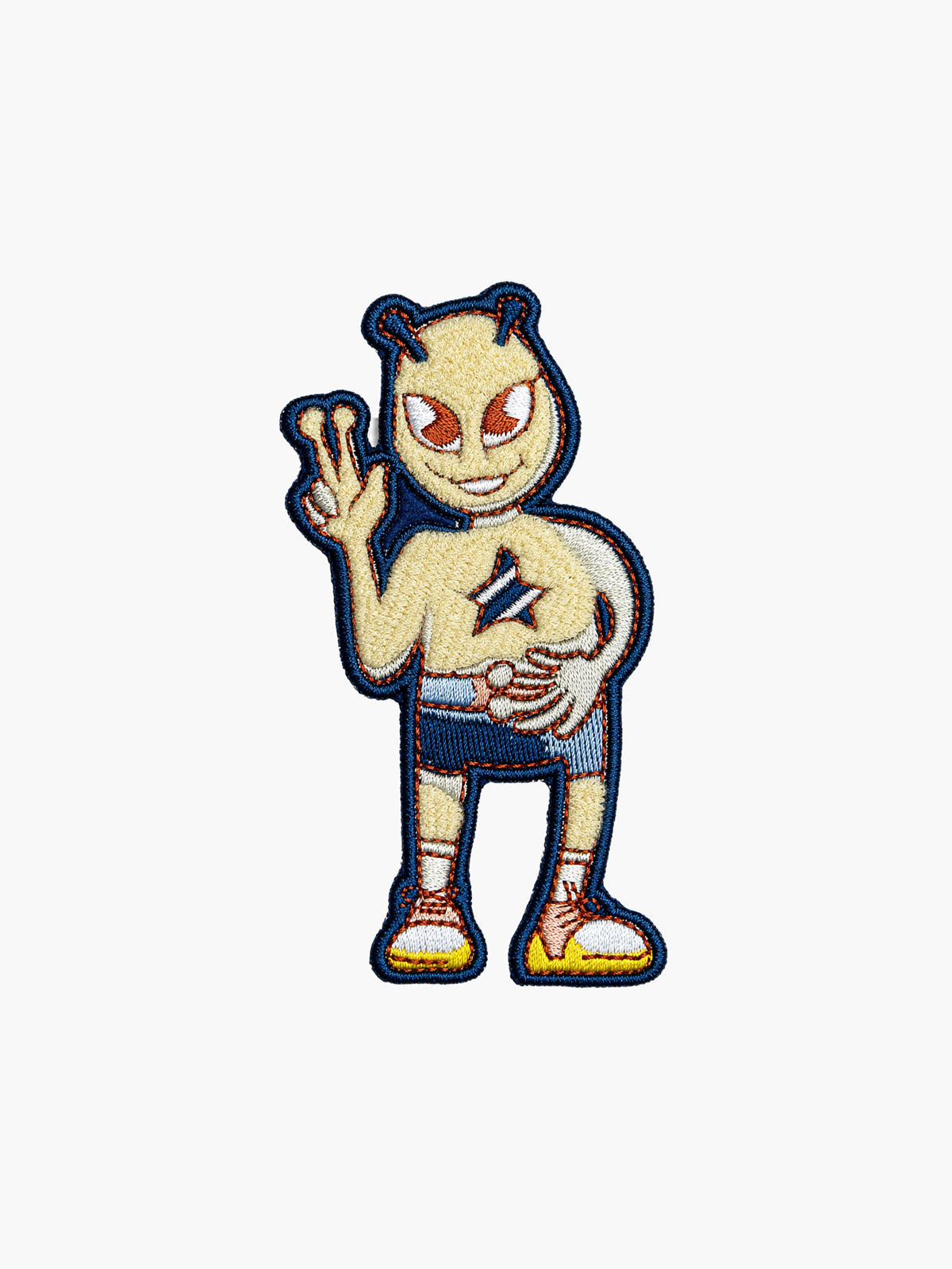 Embroidered Alien Hero patch with hook-and-loop backing