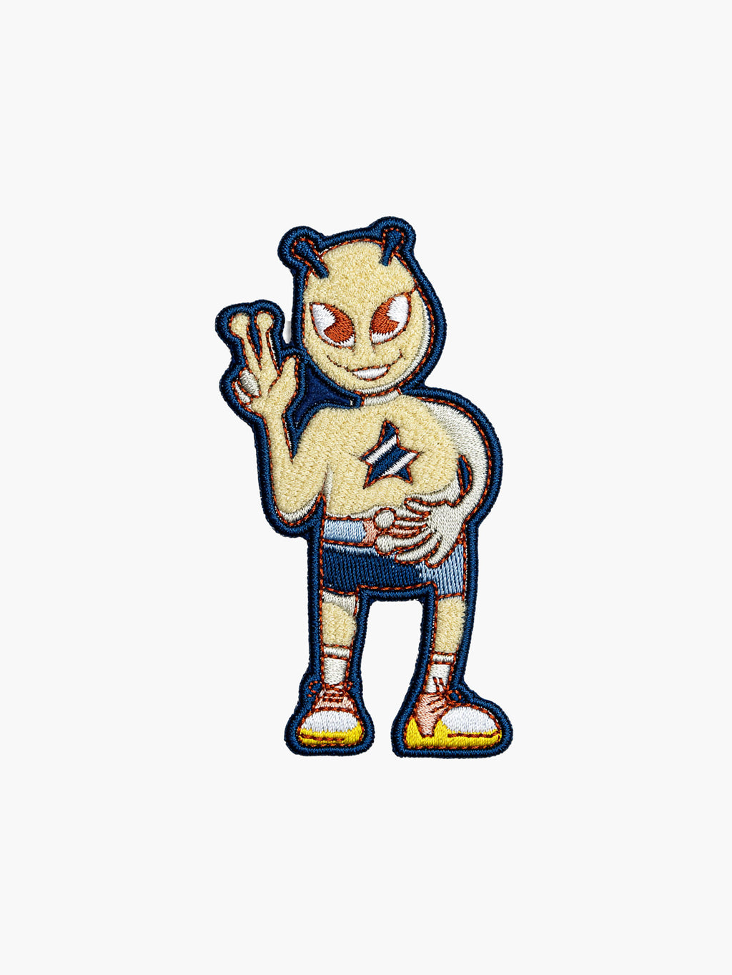 Embroidered Alien Hero patch with hook-and-loop backing