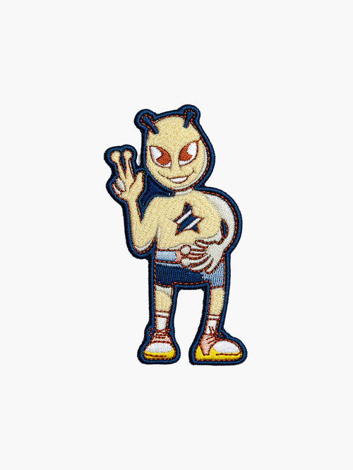 Embroidered Alien Hero patch with hook-and-loop backing