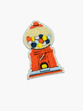 Embroidered Gumball Machine patch with hook-and-loop backing