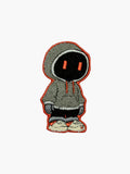 Embroidered Hoodie Figure patch with hook-and-loop backing