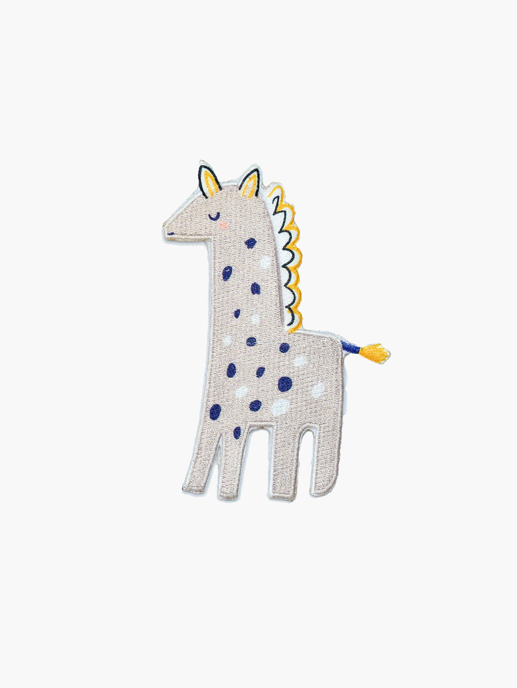 Embroidered Giraffe patch with hook-and-loop backing