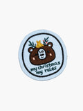 Embroidered Bear patch with hook-and-loop backing