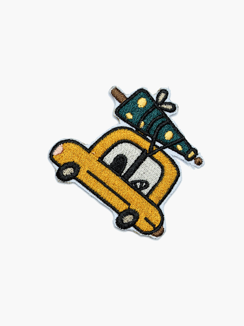 Embroidered Christmas Car patch with hook-and-loop backing