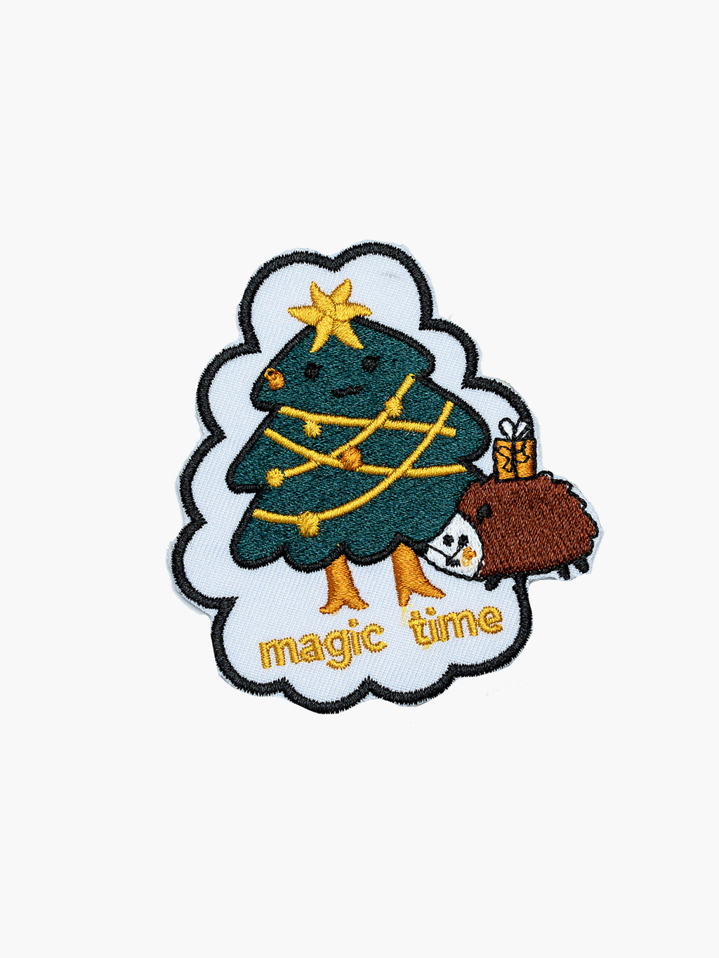 Embroidered Christmas Tree patch with hook-and-loop backing