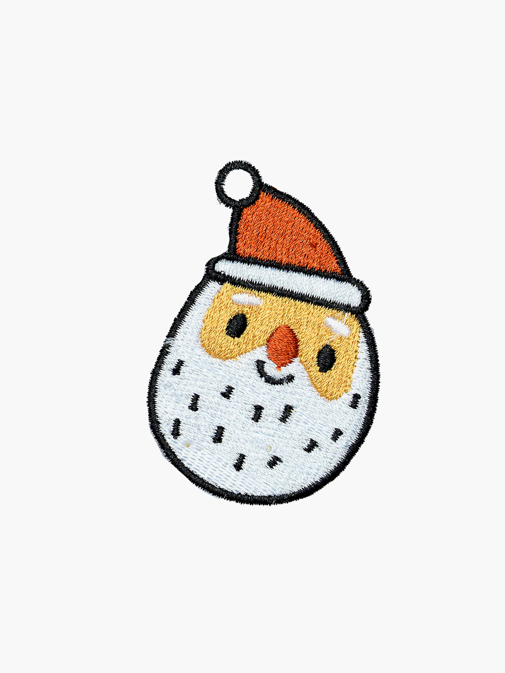 Embroidered Santa Face patch with hook-and-loop backing
