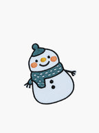 Embroidered Snowman patch with hook-and-loop backing