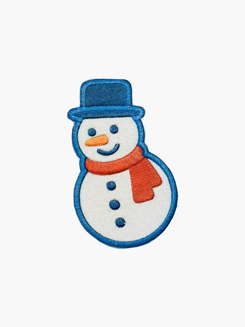 Embroidered Classic Snowman patch with hook-and-loop backing