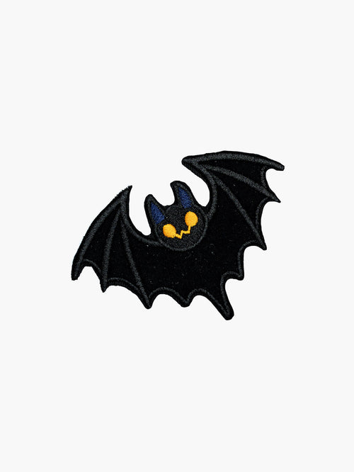 Embroidered Bat patch with hook-and-loop backing