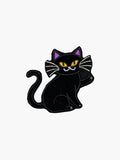 Embroidered Black Cat patch with hook-and-loop backing