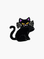 Embroidered Black Cat patch with hook-and-loop backing