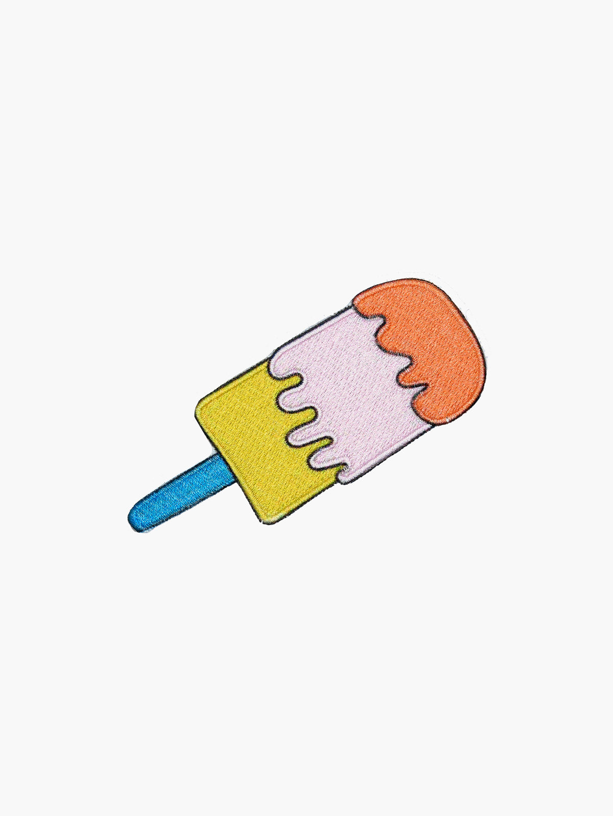 Embroidered Popsicle patch with hook-and-loop backing