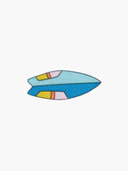 Embroidered Striped Surfboard patch with hook-and-loop backing