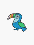 Embroidered Toucan patch with hook-and-loop backing