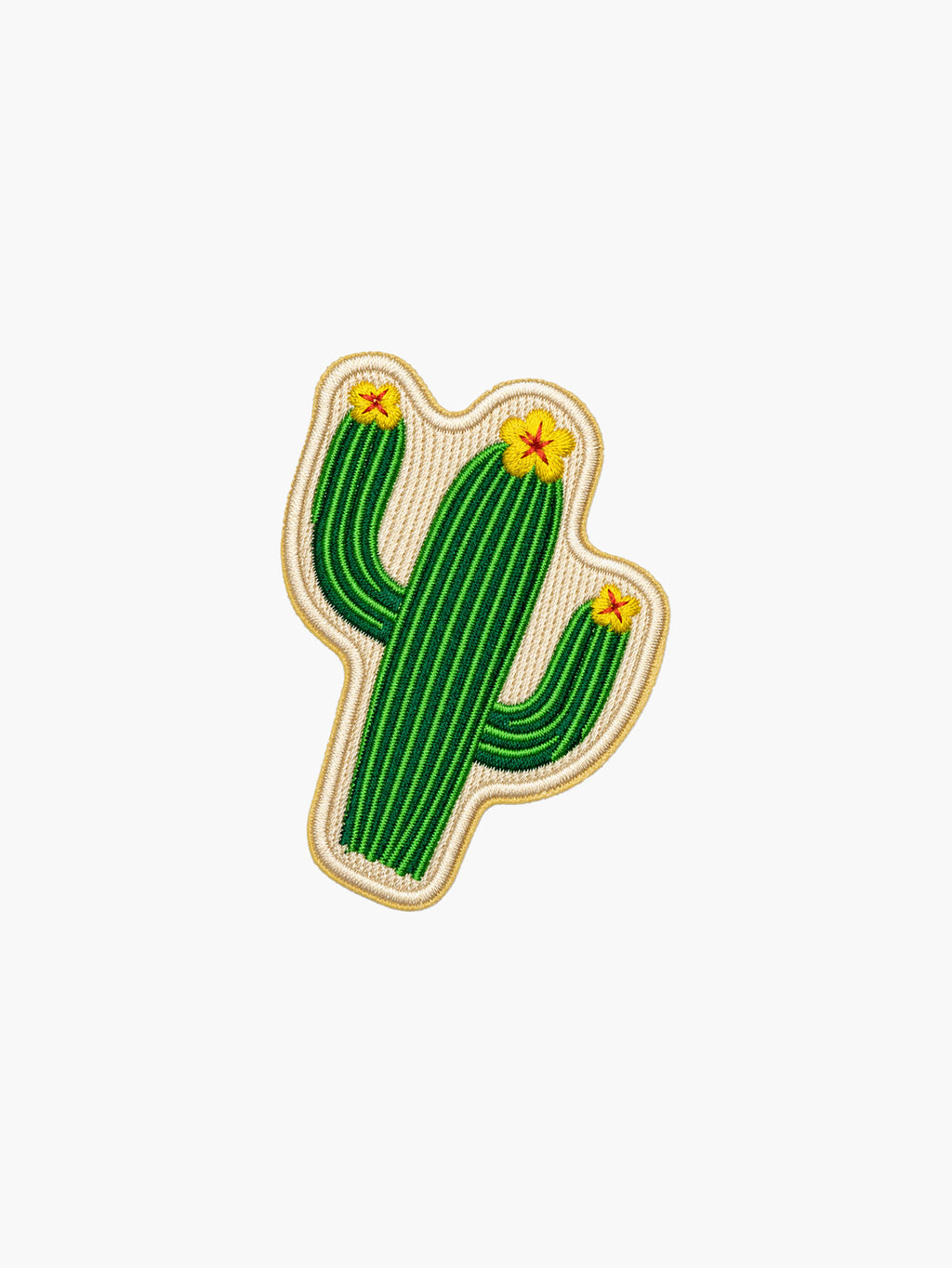 Embroidered Cactus patch with hook-and-loop backing
