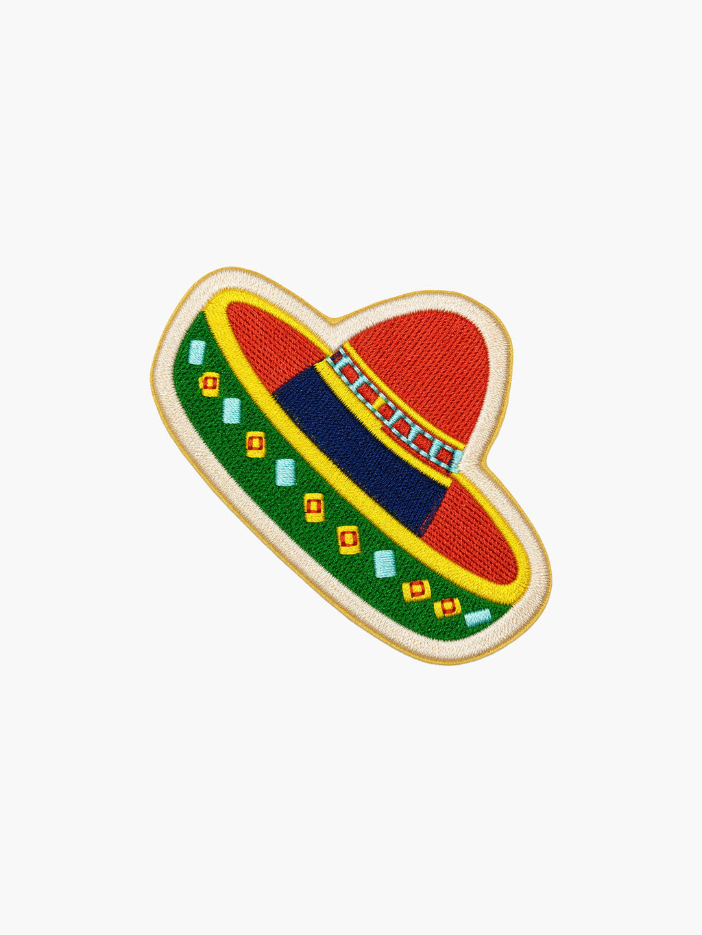 Embroidered Sombrero patch with hook-and-loop backing