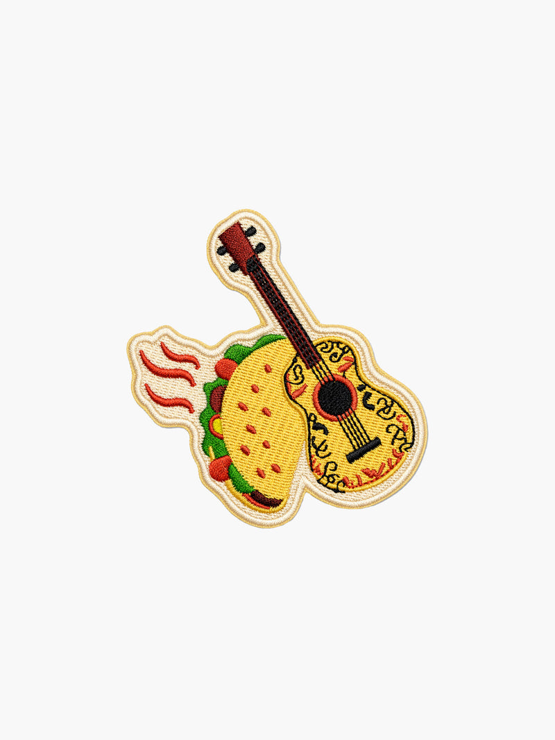 Embroidered Taco patch with hook-and-loop backing